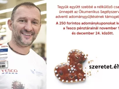 Ünnepi pénzadománygyűjtés a Tesco üzleteiben